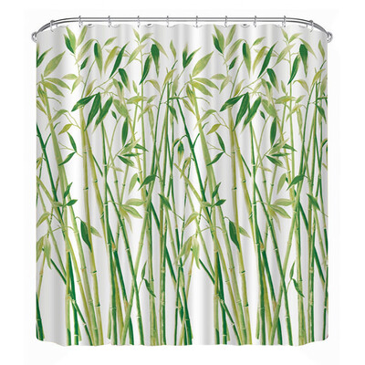 

Bathroom Shower Curtain Waterproof Polyester 3D Small Bamboo 180180cm