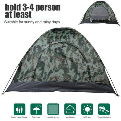 

Greensen Portable 3-4 Person Single Layer Shelter Tent for Outdoor Camping Hiking Backpacking