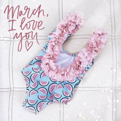 

UK Toddler Infant Baby Girls Floral Watermelon Swimsuit Swimwear Swimming Bikini