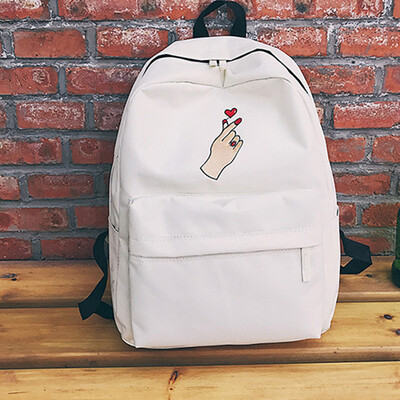 

Tailored Women Girls Canvas Embroidery School Bag Travel Backpack Bag BK