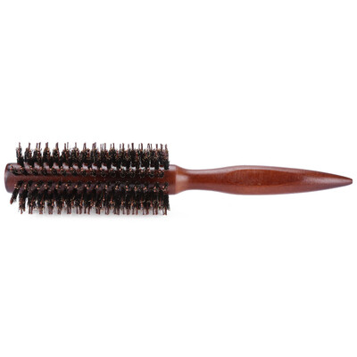 

Curly Hair Comb Round Brush Wooden Handle Bristle Anti-static Hairdressing