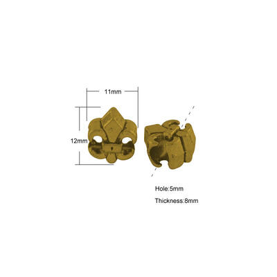 

Tibetan Style Alloy European Beads Large Hole Beads Lead Free & Nickel Free Fleur De Lis Antique Golden 12x11x8mm Hole 5mm