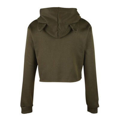 

Womens Teen Girls Cute Cat Ear Breathable Sweatshirt Crop Top Hoodies Long Sleeve Pullover