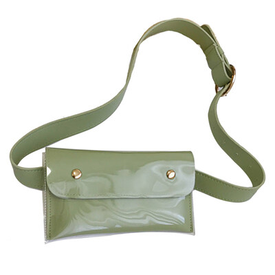 

Solid Color PVC Envelope Shape Women Crossbody Shoulder Bag Waist Fanny Pack