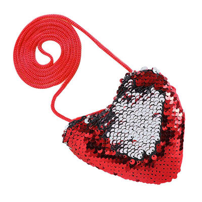 

Sweet Baby Heart Shoulder Handbags Kids Girls Sequins Glitter Crossbody Bag