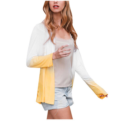 

Toponeto Fashion Women Autumn Casual Gradient Full Sleeve Cardigan Wild Joker Coat