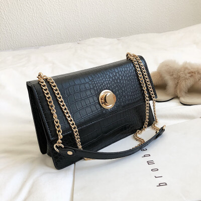 

Qiao Bani 2018 new European&American style fashion simple solid color crocodile pattern clamshell bag shoulder diagonal female bag wholesale