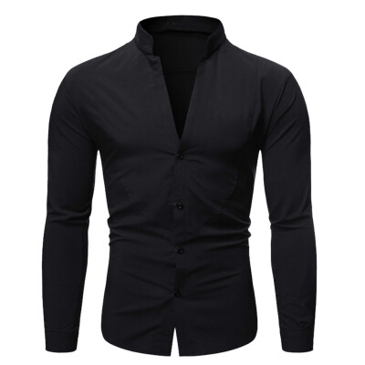 

Tailored Mens New Style Simple Fashion Pure Long Sleeve Shirt Fashion Comfortable Blouse