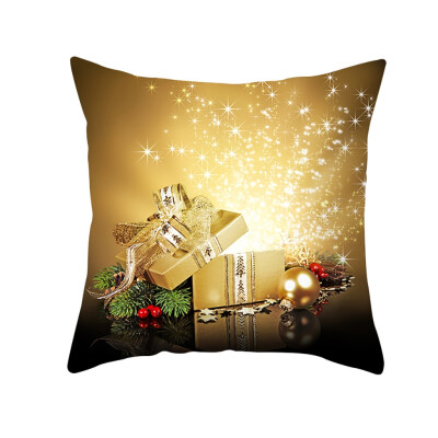 

Siaonvr Christmas Pillow Case Glitter Polyester Sofa Throw Cushion Cover Home Decor