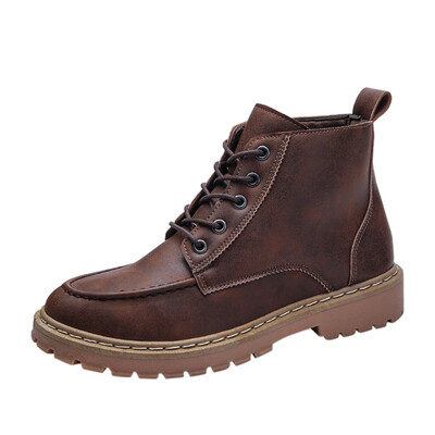 

Men Boots Fashion Winter Snow Ankle Boots Mens Fashion Retro Tooling Casual Cool Handsome Leather Boots Motorcycle Boots