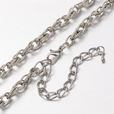 

Iron Double Link Chain Necklace Making with Alloy Lobster Claw Clasps&Iron End Chains Platinum 299