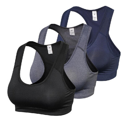 

Pack of 3 Women Racerback Sports Bras Gym Fitness Workout Running Padded Bra Activewear