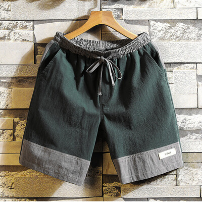 

Gobestart Mens Summer Fashion Casual Loose Patchwork Belt Drawstring Beach Shorts Pants