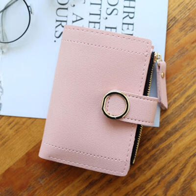 

Womens Bifold Pocket Wallet Mini Purse With Zip Coin Pocket