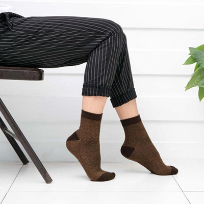 

Autumn Winter Men Striped Warm Socks Middle Length Casual Business Cotton Hosiery Socks