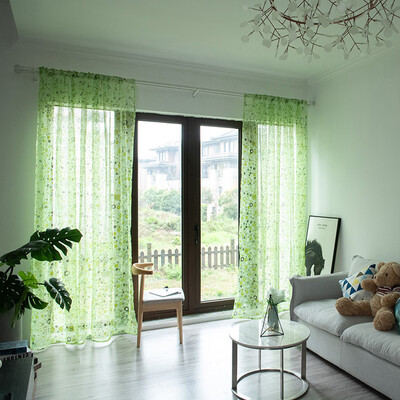 

Toponeto Leaves Sheer Curtain Tulle Window Treatment Voile Drape Valance 1 Panel Fabric