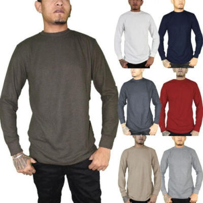 

USA Mens Loose Sweatshirt Long Sleeve Plain Muscle Tee T-shirt Casual Top Blouse