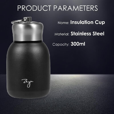 

Water Bottle Stainless Steel Matte 300ml Vacuum Insulated Small Water Bottle for Kid Lid with Hook