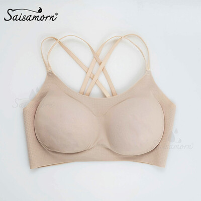

Sai Sai dream saisamorn Heavenly natural latex underwear sports bra set no steel ring bra lace female color M