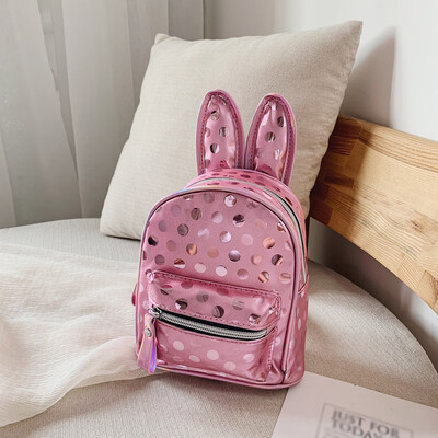 

Female Children Backpack Casual Bag Cartoon Rabbit Ear Bag Wave Point Package