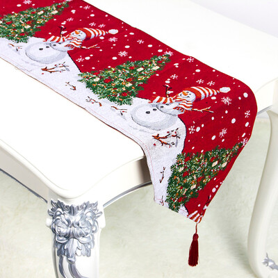 

Siaonvr Creative Christmas Cloth Polyester Cotton Printed Table Flag Table Decorations