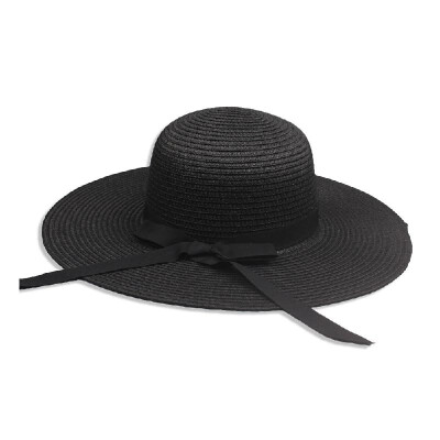 

New Elegant Women Straw Sun Hat Bowknot Wide Large Brim Foldable Casual Summer Holiday Cap