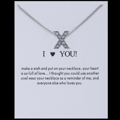 

Sale 26 Letters Pandent I Love You Fashion Simple Silvery Chain Rhinestone Charm Crystal Women Necklace Jewelry Gift