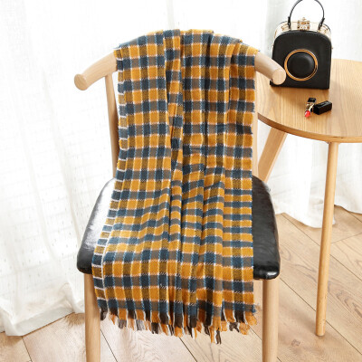 

Trendy stream Korean retro literary plaid imitation cashmere scarf female student winter Korean fashion wild scarf