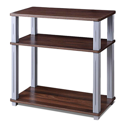 

3-Tier TV Media Stand Component Console Multipurpose Shelf Display-Walnut