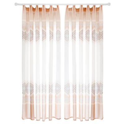 

1pc Block Grain Semi-Shading Curtain 4 Claw Hook for Living Room 3 Colors
