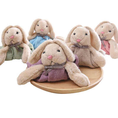 

5pcs Baby Cartoon Rabbit Hand Dry Towel Coral Velvet Hanging Bath Wipe Towel Washcloths Kids Handkerchief