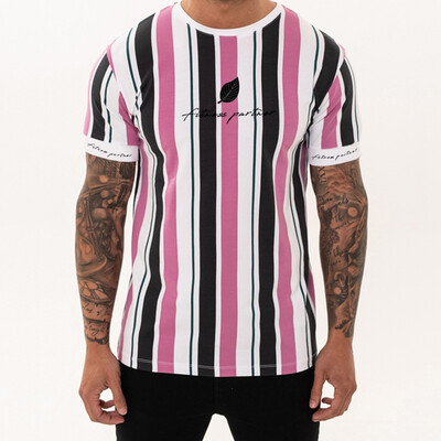 

Toponeto Mens Summer New Style Fashion Fitness Short Sleeves Letter Printing Blouse Top