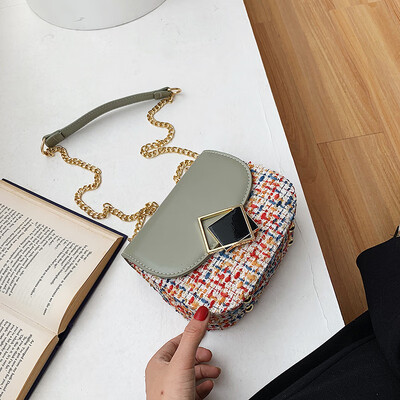 

Qiao Bani 2019 new Korean fashion Dongdaemun hit color flip small square bag shoulder diagonal trend handbags