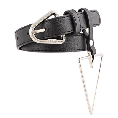 

Women Pin Buckle Waistband Geometric Waist Belts for Pants PU Leather Strap