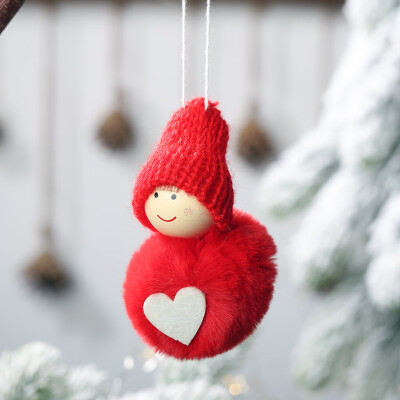 

Gobestart Christmas Plush Ball Pendant Cute Mini Snowman Hanging Pompom Doll Pendant