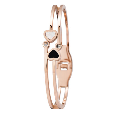 

Fashion Lady Titanium Bracelet Black White love Anti-Allergy Drill Bracelet