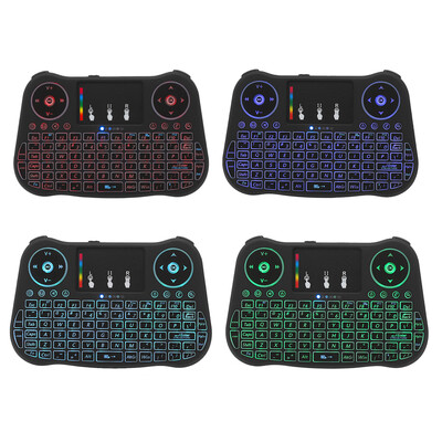 

24GHz Wireless Keyboard Touchpad Mouse Handheld Remote Control 4 Colors Backlight Colorful Breathing Lights for Android TV BOX Sm