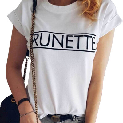 

European&American summer ladies drop shoulder printed letter T-shirt T6