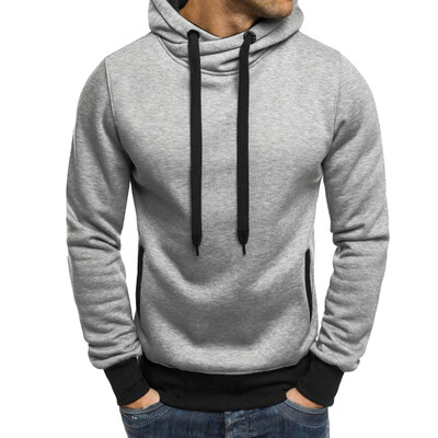 

Toponeto Mens Casual Fashion Pure Color Pullover Hoodie Long Sleeve Sweatershirt Tops
