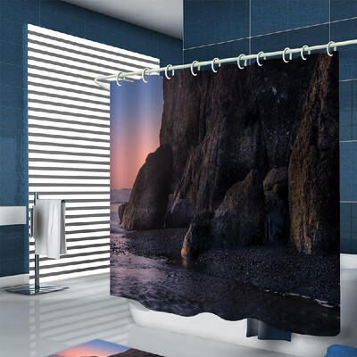 

Shower Curtain Waterproof Polyester Fabric Bath Curtains 12 Grommet Holes Bathroom Curtains for Bathtub Showers