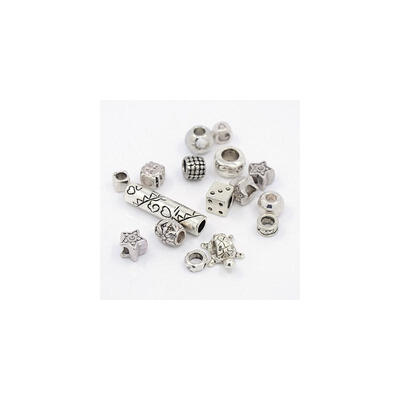 

Tibetan Style European Beads Large Hole Beads Mixed Shapes Mixed Style Antique Silver 613x814x612mm Hole 49mm