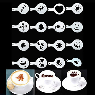 

Siaonvr 16X Creative Nice Coffee Barista Stencils Template Strew Pad Duster Art