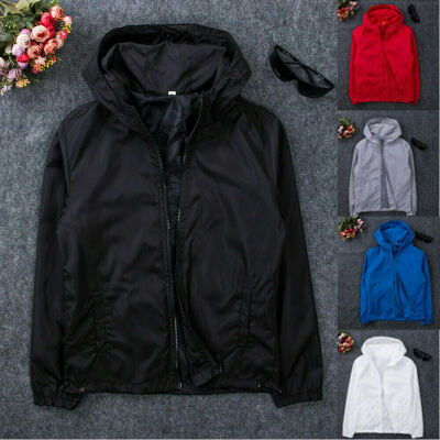 

Mens Fashion Windbreaker ZIPPER Jacket Hoodie Sports Outwear Coat Gym