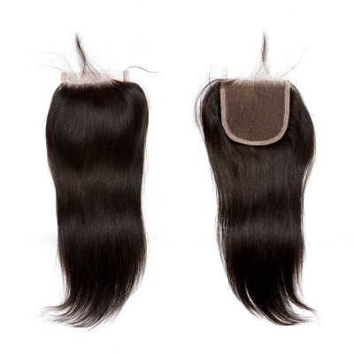 

Dolago 5x5 Peruvian Straight Human Hair FreeMiddleThree Part Lace Closure with Baby Hair 120 Density 18 Inch Natural Color