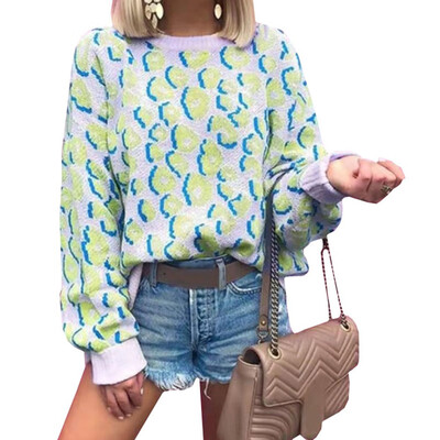 

2019 Autumn&winter Fashion women Printing o-neck Long sleeve Loose Casual Cute Fluffy Top Sweatshirt