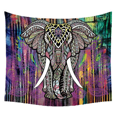 

Mandala Boho Elephant Printed Hanging Tapestry Yoga Mat Blanket Home Decor