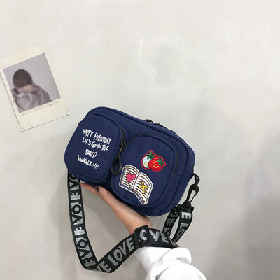 

Tailored Female Wild Small Bag Student Cute Cartoon Fashion Canvas Shoulder Messenger Bag