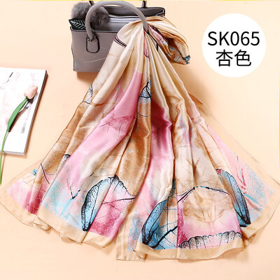 

Ms simulation silk scarves maple leaf printing art small fresh travel beach towel shawl wholesale SK065