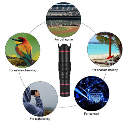 

Portable Clip-on Phone Camera Lens Kit 22X Zoom Telephoto Lens Mobile Phone Zoom Telescope Adjustable Smartphone Lens Support Nake