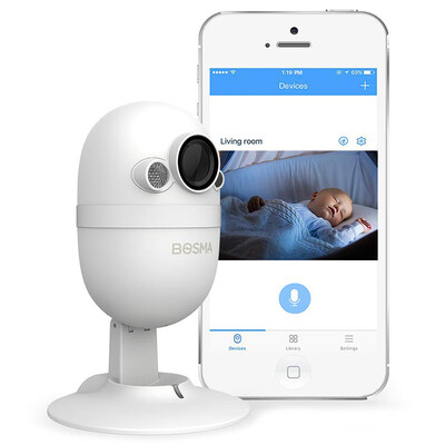 

BOSMA CapsuleCam  2-Way Audio Night Vision Sound Alerts Motion Detection Cloud Service Compatible with iOS Android Sm